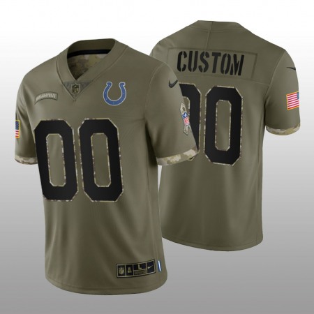 Men's Indianapolis Colts ACTIVE PLAYER Custom Olive 2022 Salute To Service Limited Stitched Jersey Men's Indianapolis Colts ACTIVE PLAYER Custom Olive 2022 Salute To Service Limited Stitched Jersey