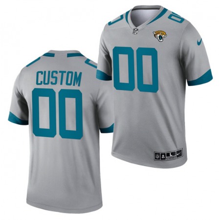 Men's Jacksonville Jaguars ACTIVE PLAYER Custom 2021 Silver Inverted Legend Stitched Jersey Men's Jacksonville Jaguars ACTIVE PLAYER Custom 2021 Silver Inverted Legend Stitched Jersey