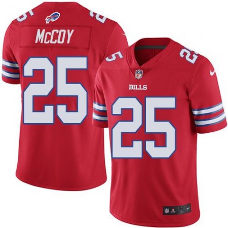 Bills #25 LeSean McCoy Red Youth Stitched NFL Limited Rush Jersey