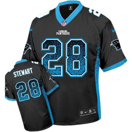 Panthers #28 Jonathan Stewart Black Team Color Youth Stitched NFL Elite Drift Fashion Jersey