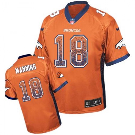 Broncos #18 Peyton Manning Orange Team Color Youth Stitched NFL Elite Drift Fashion Jersey
