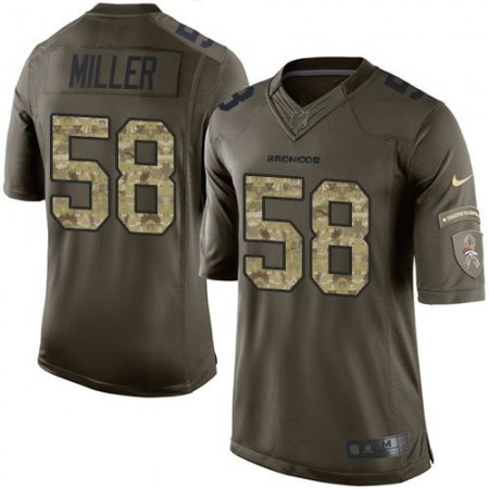 Broncos #58 Von Miller Green Youth Stitched NFL Limited Salute to Service Jersey