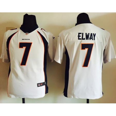 Broncos #7 John Elway White Youth Stitched NFL New Elite Jersey