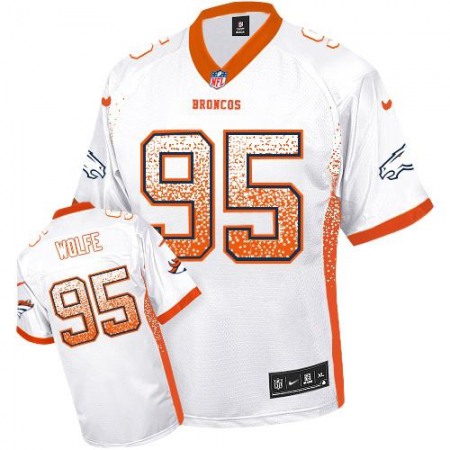 Broncos #95 Derek Wolfe White Youth Stitched NFL Elite Drift Fashion Jersey