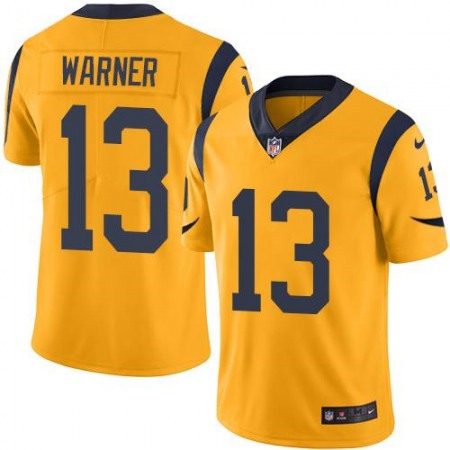 Rams #13 Kurt Warner Gold Youth Stitched NFL Limited Rush Jersey