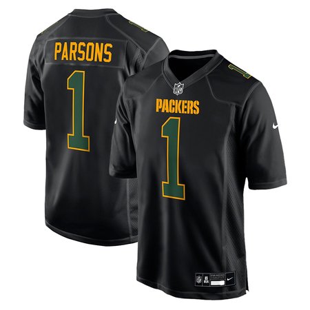 Youth Green Bay Packers #1 Micah Parsons Nike Carbon Black Fashion Game Jersey