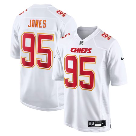 Men's Kansas City Chiefs #95 Chris Jones Tundra White Fashion Game Jersey