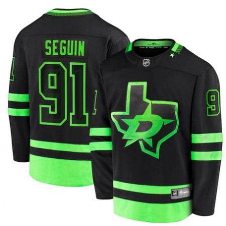Men's Dallas Stars #91 Tyler Seguin Black 2020/21 Alternate Premier Stitched Jersey