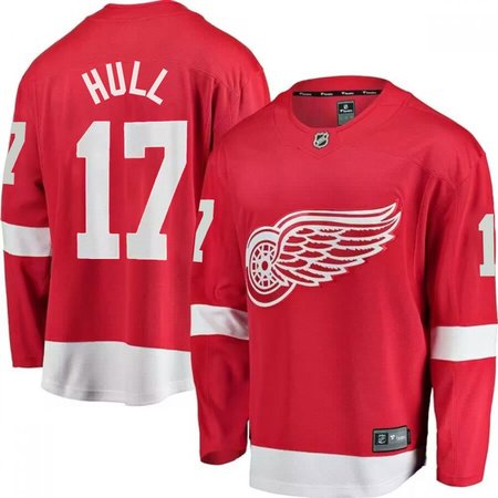 Men's Detroit Red Wings #17 Brett Hull Red Stitched NHL Jersey